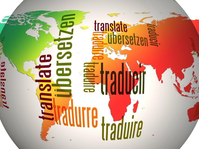 graphic of a world map overlayed with the word "translate" in other languages